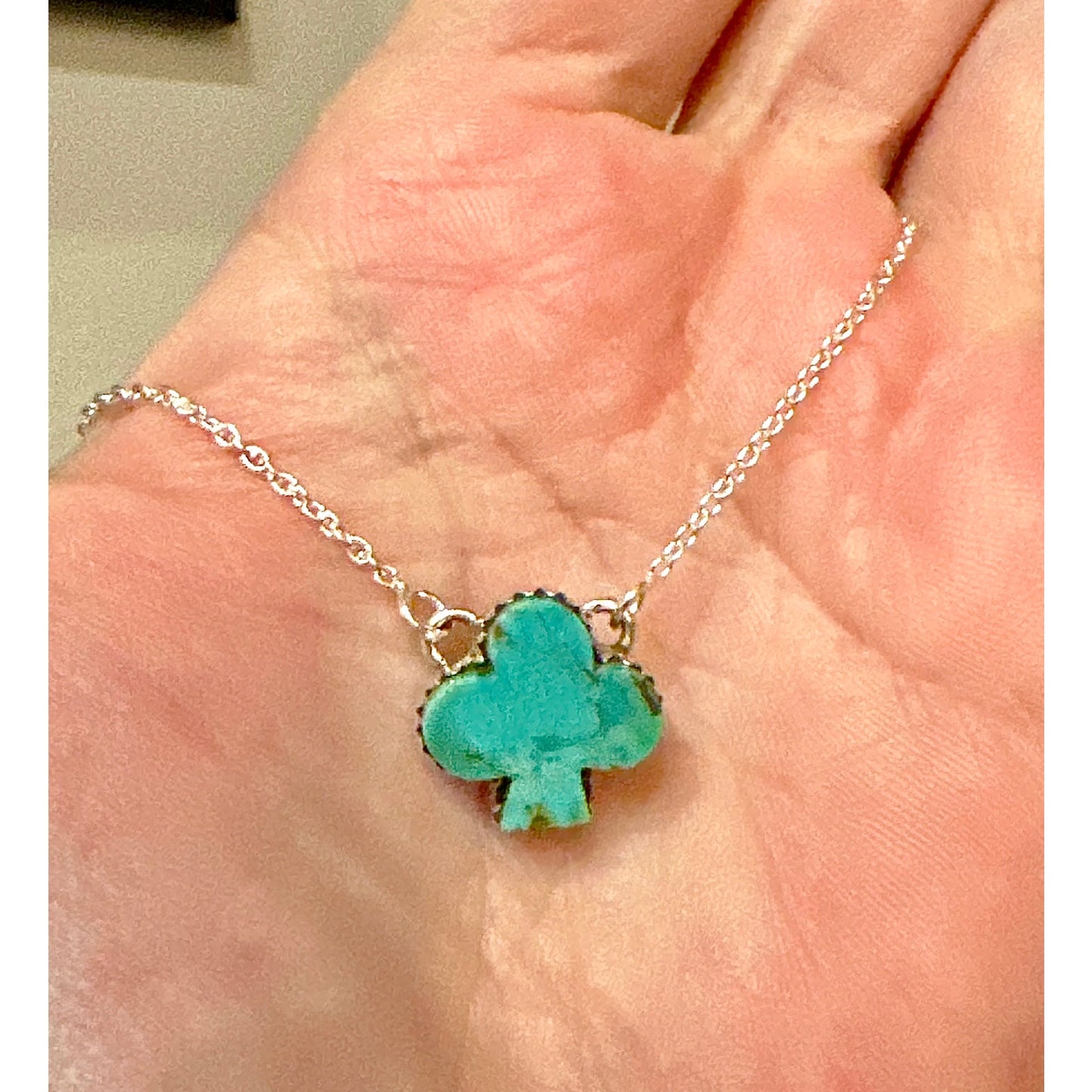 Sonoran Gold Turquoise Clover Southwestern .925 Necklace 18-20”