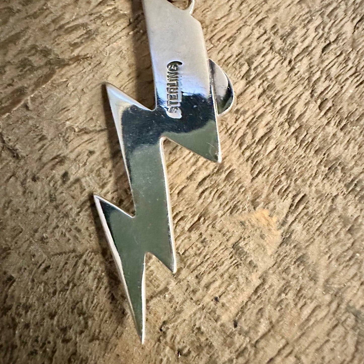 Pink Conch Lightening Bolt Southwestern Pendant 2”