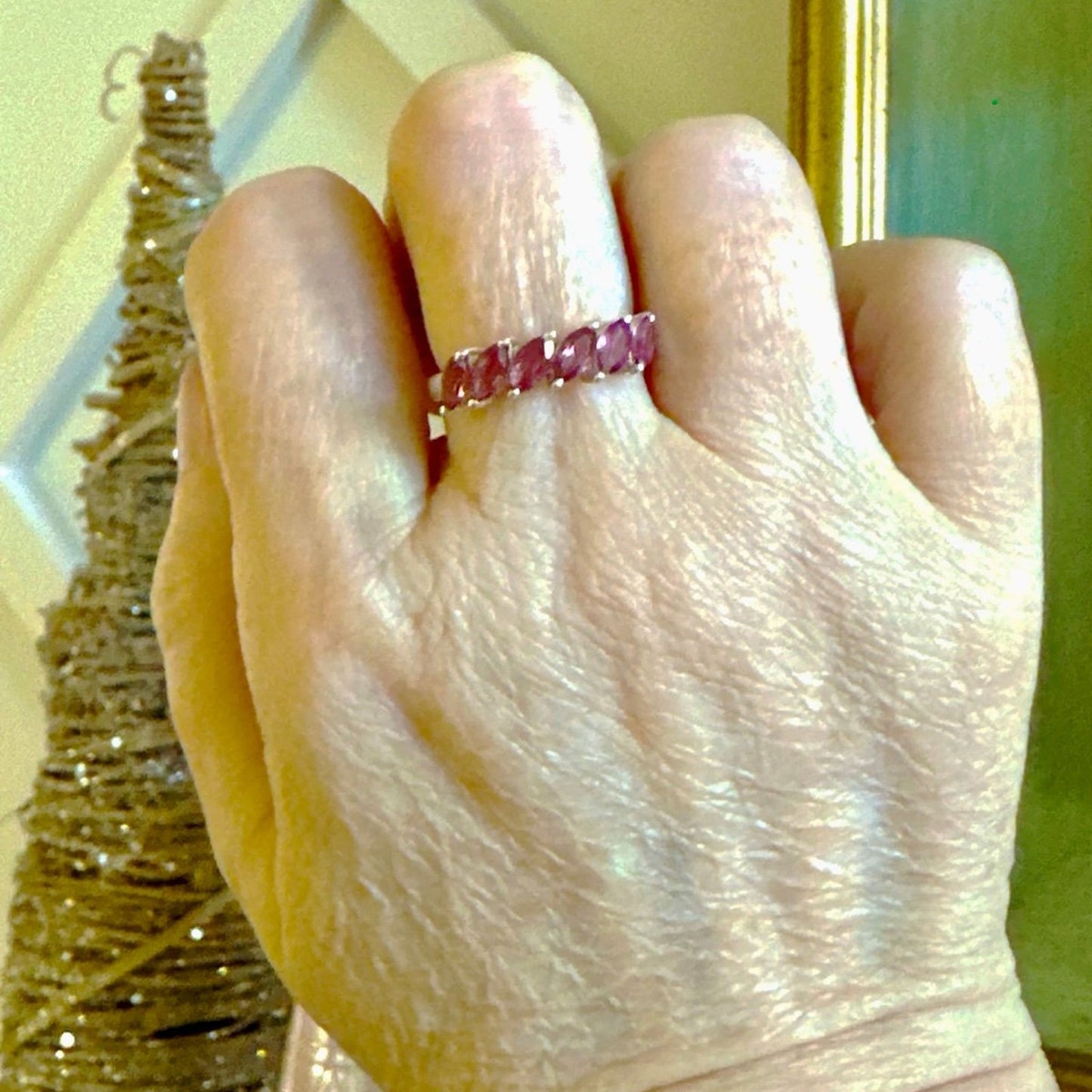 Chuck Clemensy STS Pink Sapphire Band Ring Size 7