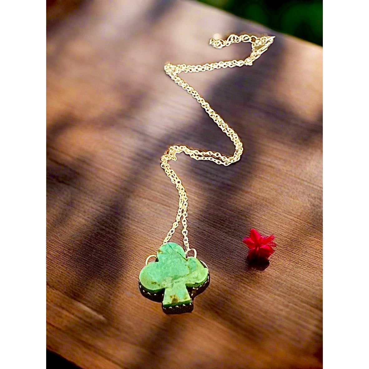 Sonoran Gold Turquoise Clover Southwestern .925 Necklace 18-20”