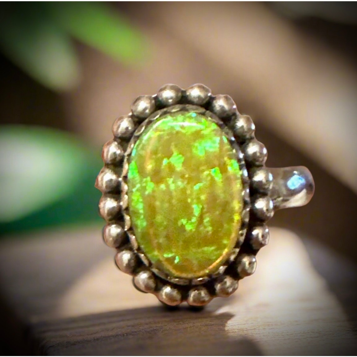 Australian Triplet Oval Opal Southwestern Ring Size 7