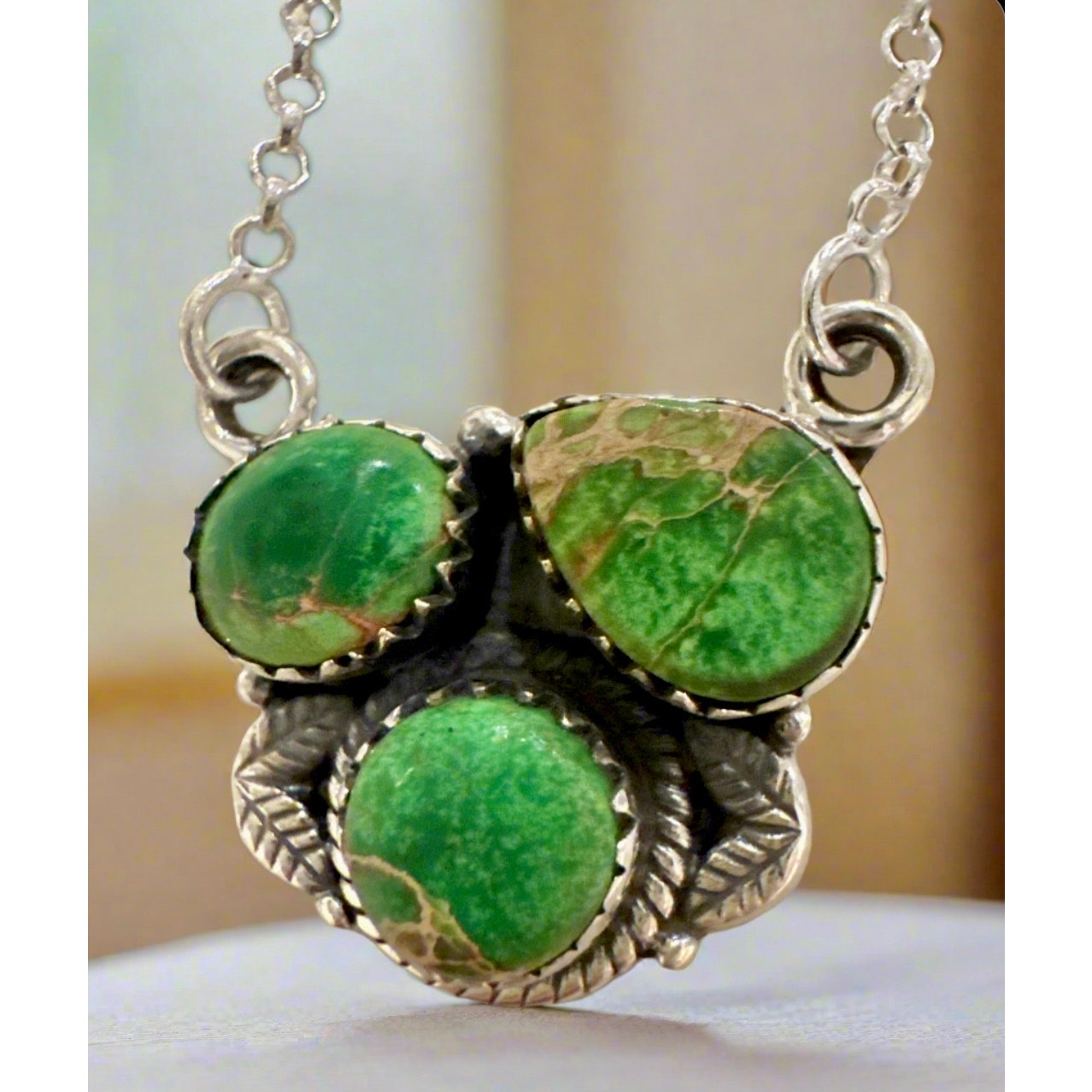Sonoran Gold Turquoise Necklace Sterling Silver 18”
