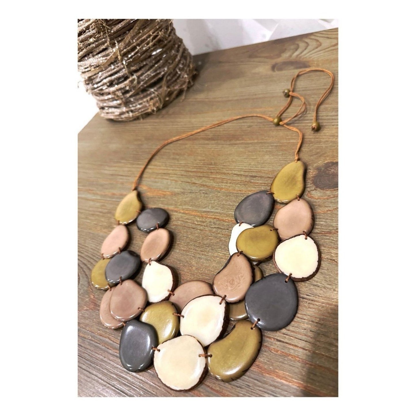 Organic Handmade Tagua Nut Necklace