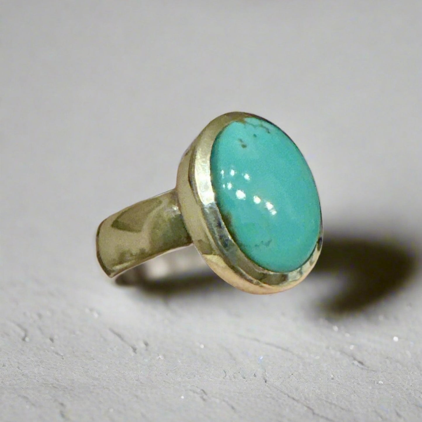 Turquoise Oval Sterling Silver Ring Size 7