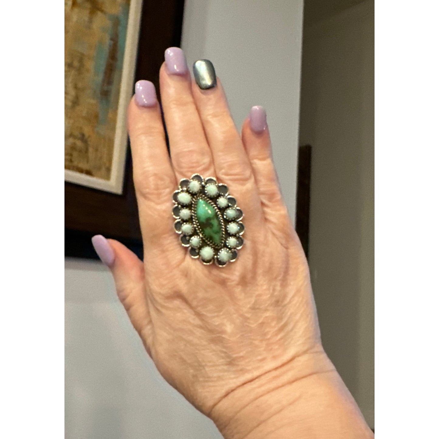 Sonoran Gold Palomino Turquoise | Cluster | Sterling 925 | Adjustable 5-11