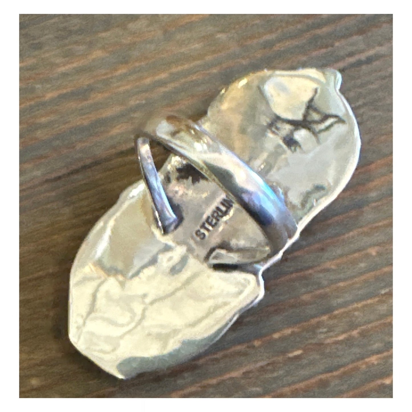 Genuine Pink Conch Leaf Design .925 Sterling Ring Size 7
