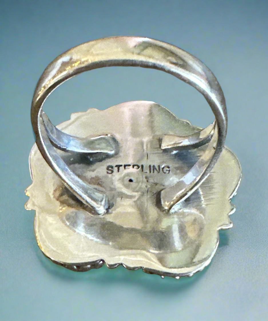 Onyx Southwestern Sterling Silver Ring Size 6