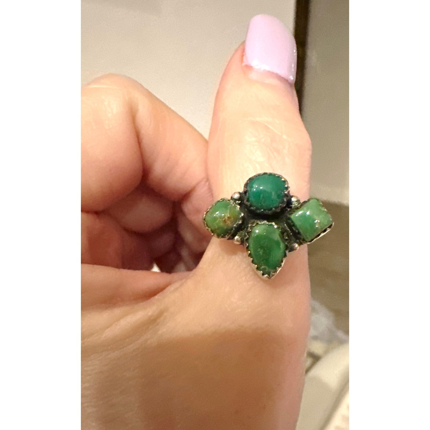 Sonoran Gold Turquoise Cluster Ring Size Adjustable 5-12