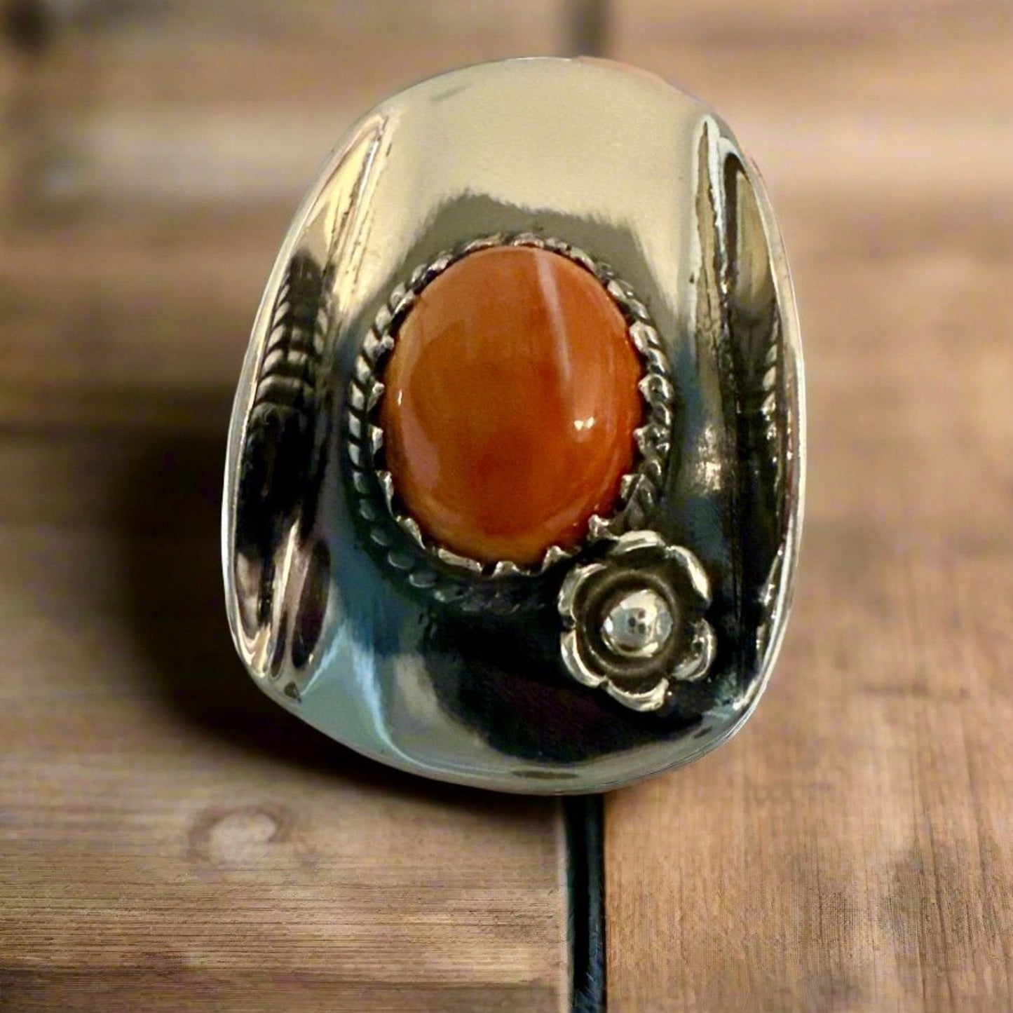 Spiny Oyster Cowgirl Cowboy Hat Sterling Silver Size 9.5