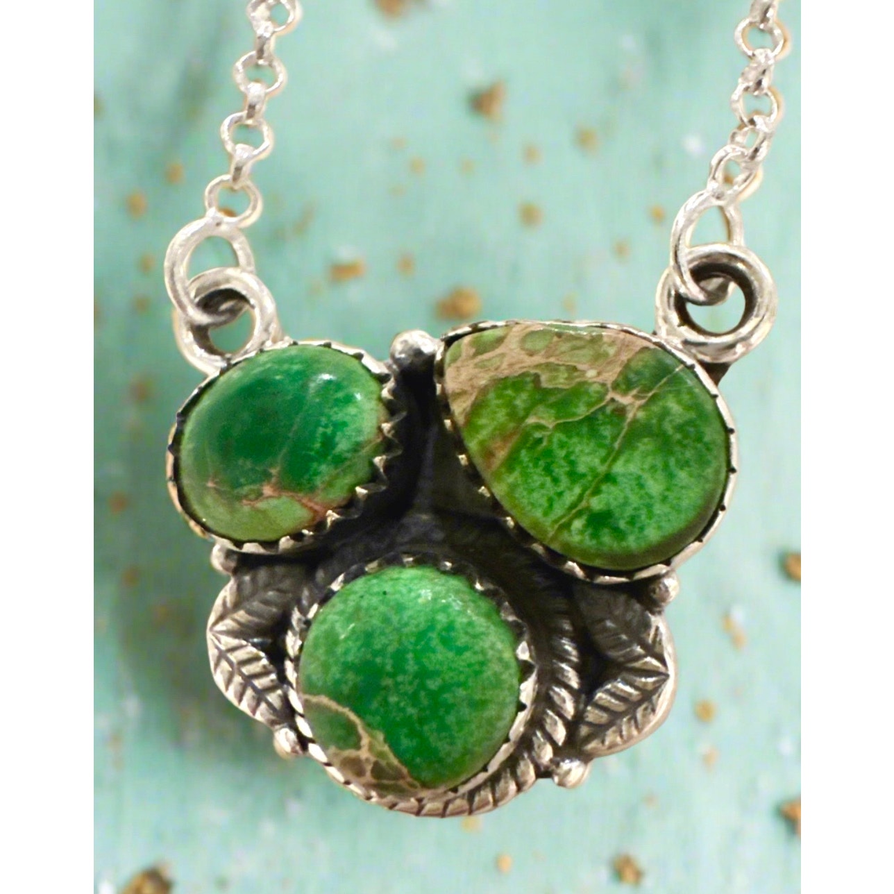 Sonoran Gold Turquoise Necklace Sterling Silver 18”