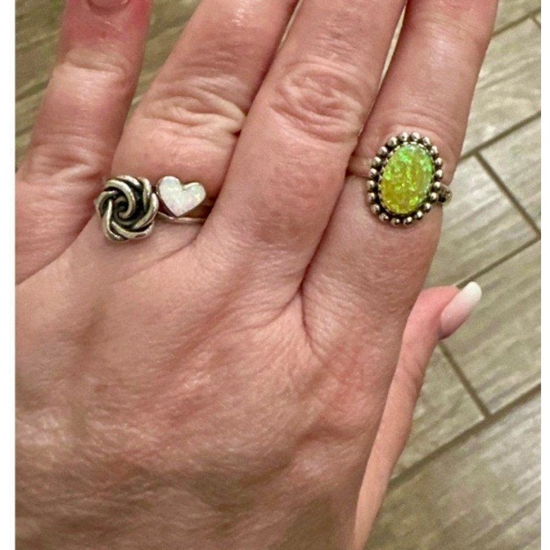 Australian Triplet Oval Opal Southwestern Ring Size 7