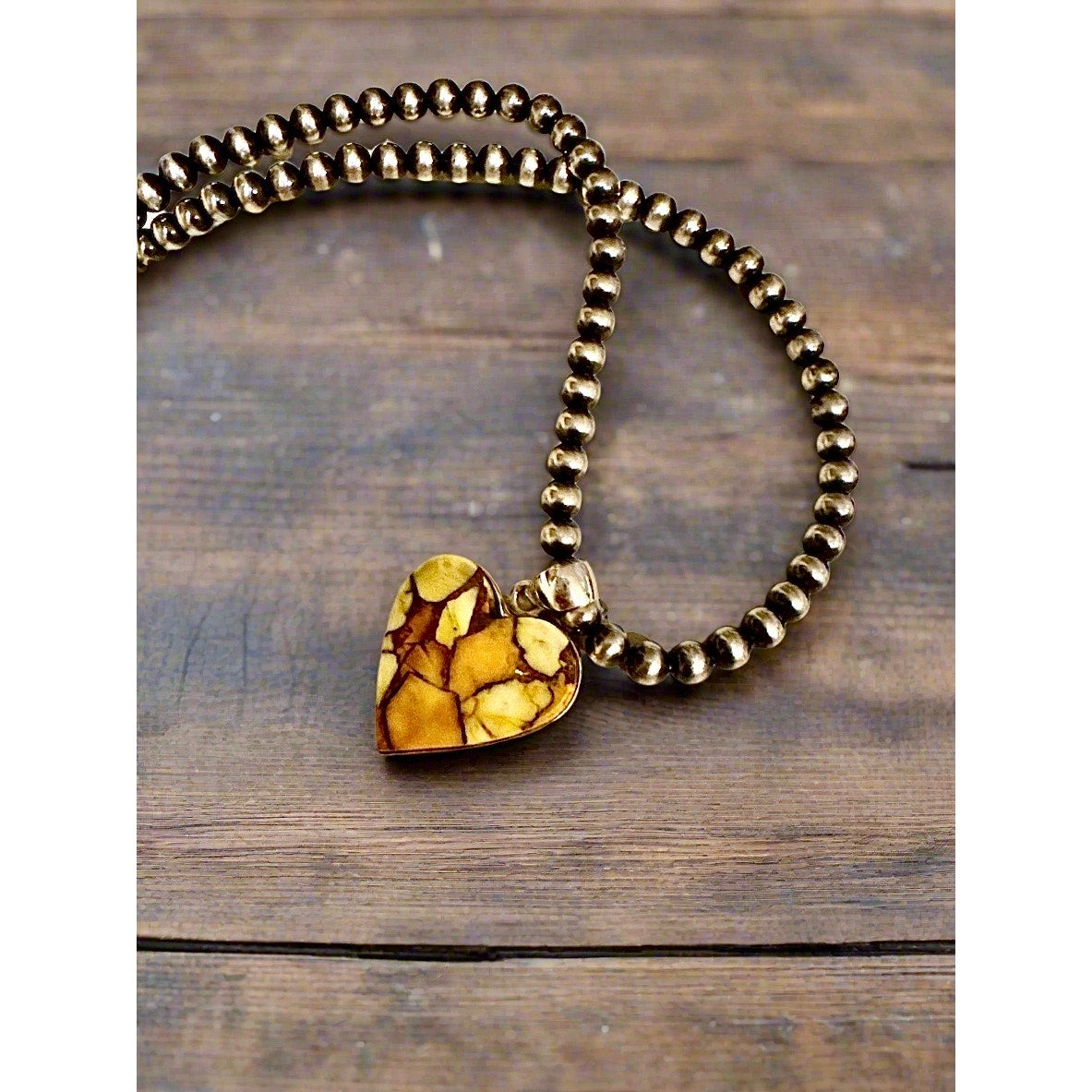 Honey Dahlia Turquoise Heart Douthwestern Pendant Sterling Silver