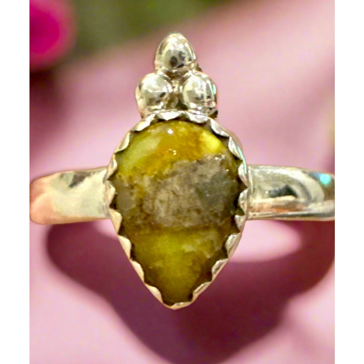 Green Minimalist | Sonoran Gold Turquoise | Ring | 925 Sterling | Size 8.25