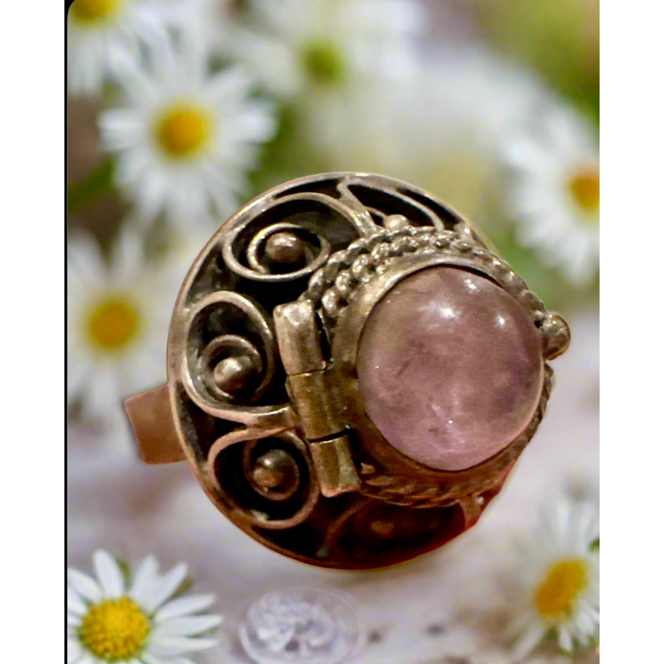 Vintage Taxco Mexico | Amethyst Poison Ring| Adjustable