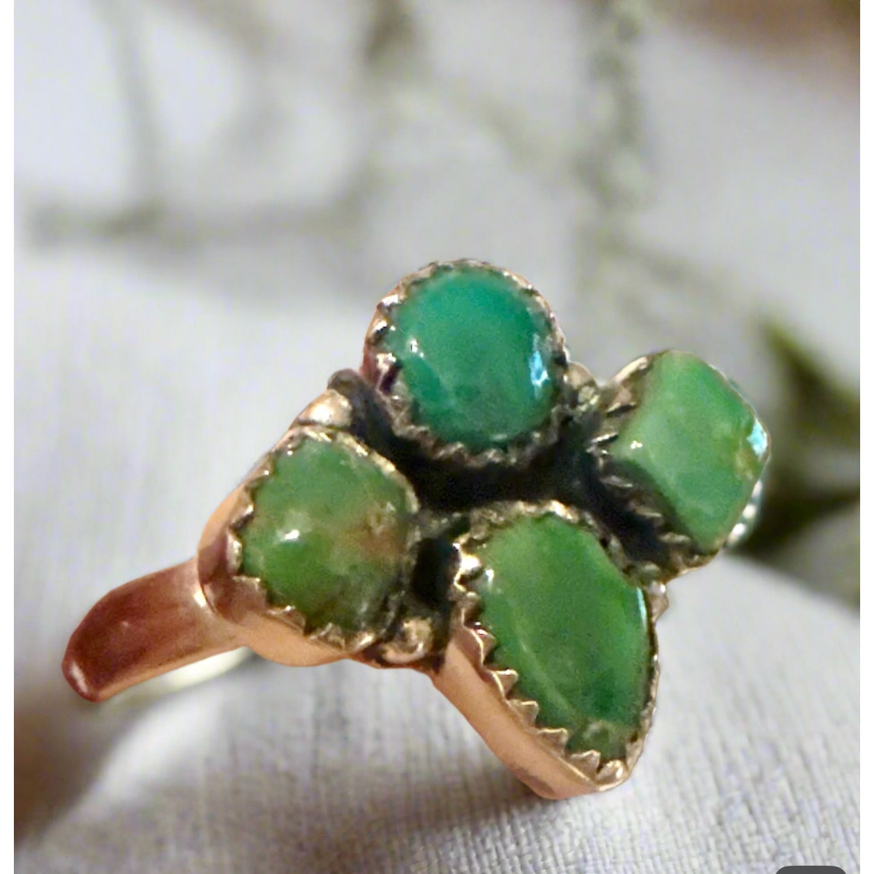 Sonoran Gold Turquoise Cluster Ring Size Adjustable 5-12