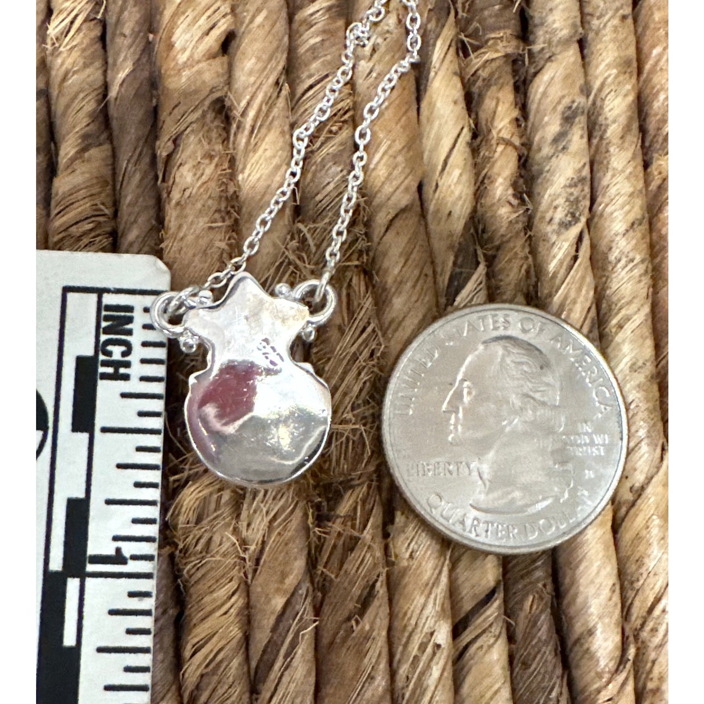 Purple Mohave Turquoise & Red Dahlia | Star & Moon | Sterling Silver Necklace | 18-20”