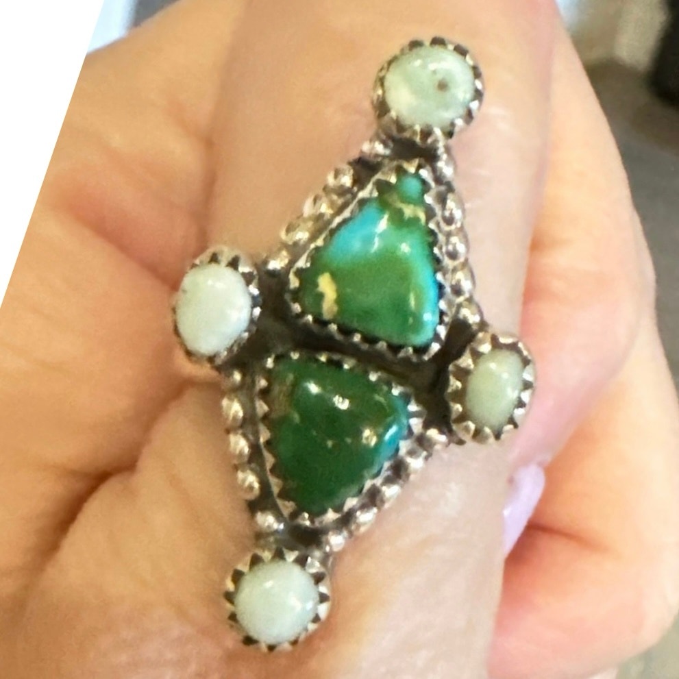 Sonoran Gold & Palomino Turquoise Sterling Silver Ring Adjustable