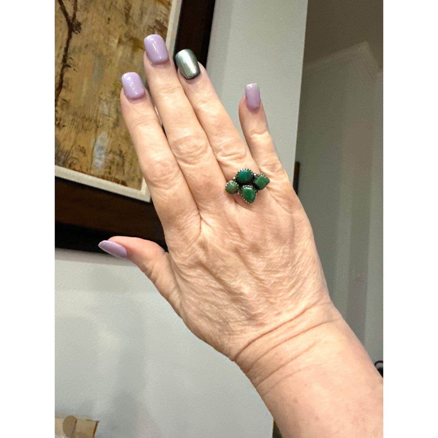 Sonoran Gold Turquoise Cluster Ring Size Adjustable 5-12