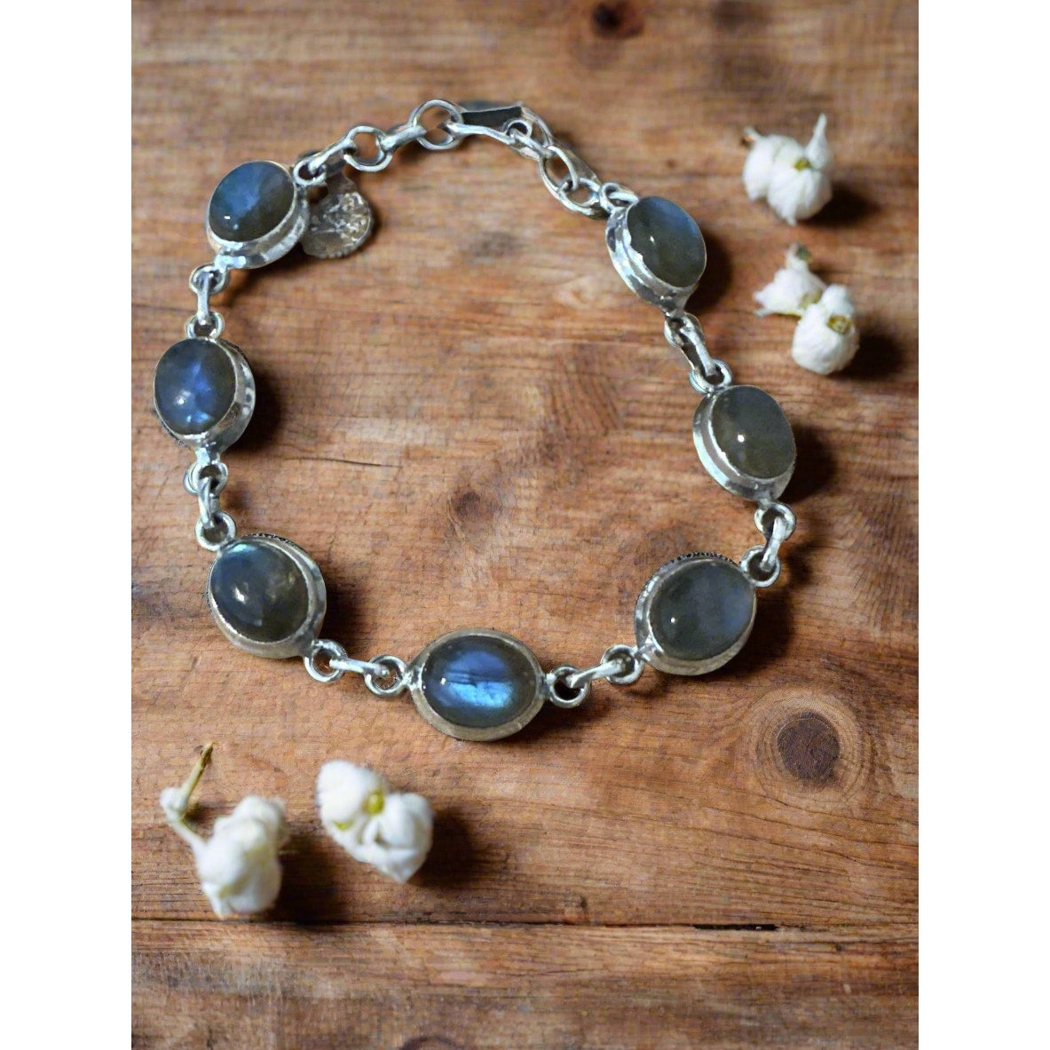 Labradorite & .925 Sterling Silver Bracelet Adjustable 6-7.5”