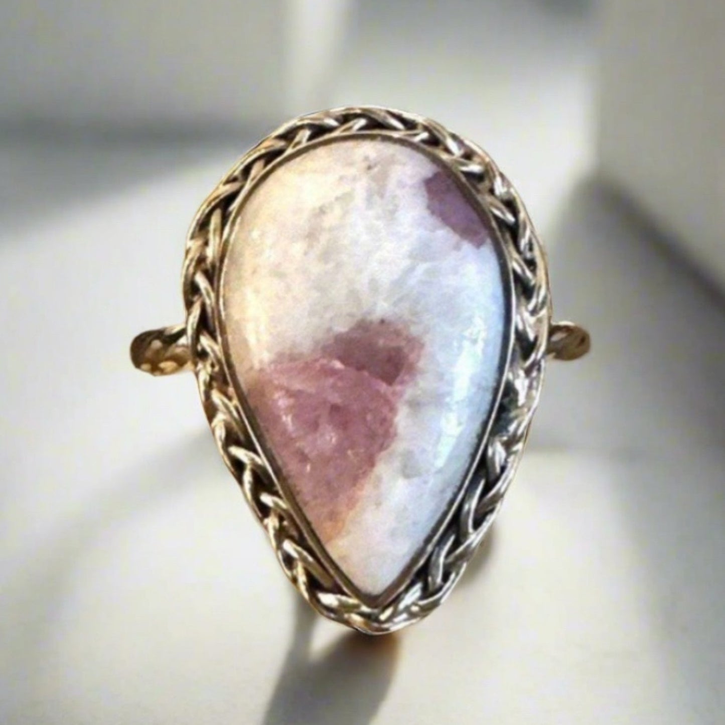 Genuine Pink Rubelite 925 Sterling Silver Ring Size 7