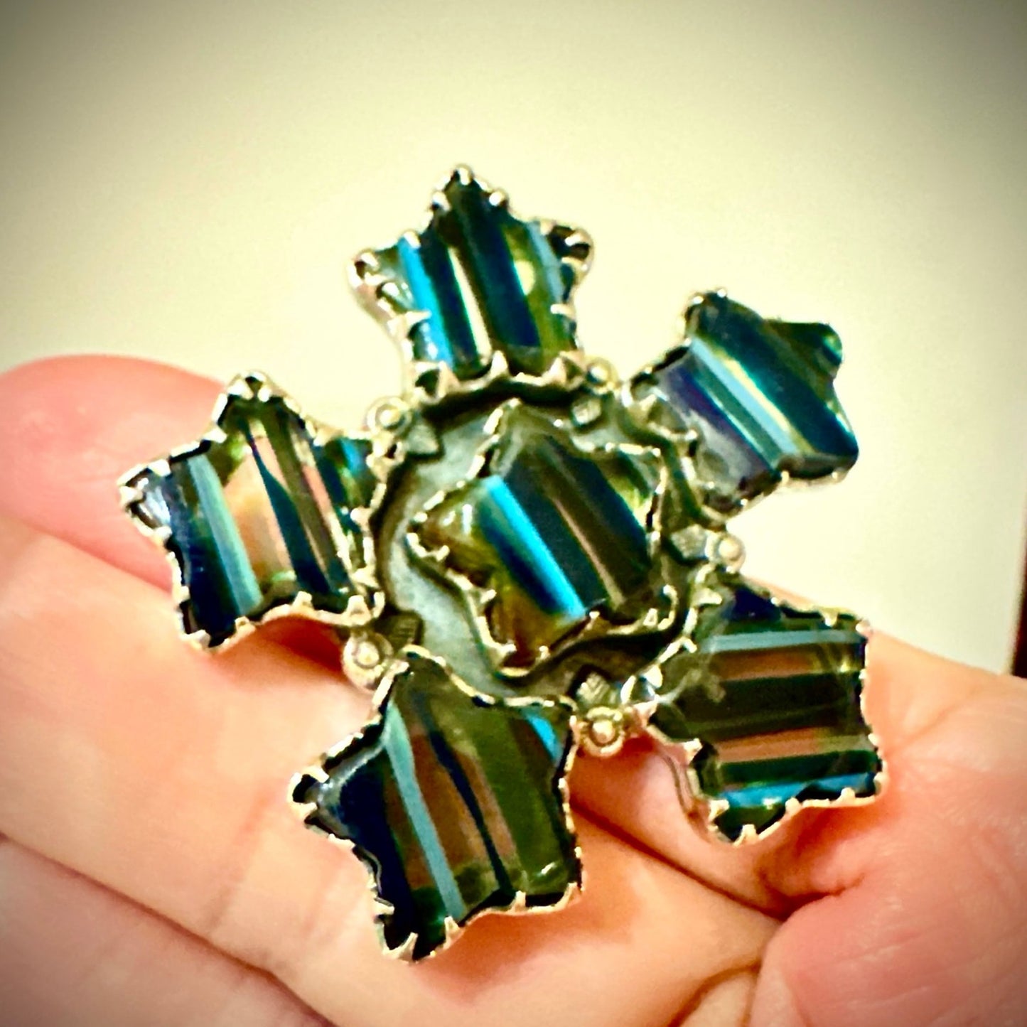 Surfite Star Burst Huge Statement Ring Sterling Silver Adjustable
