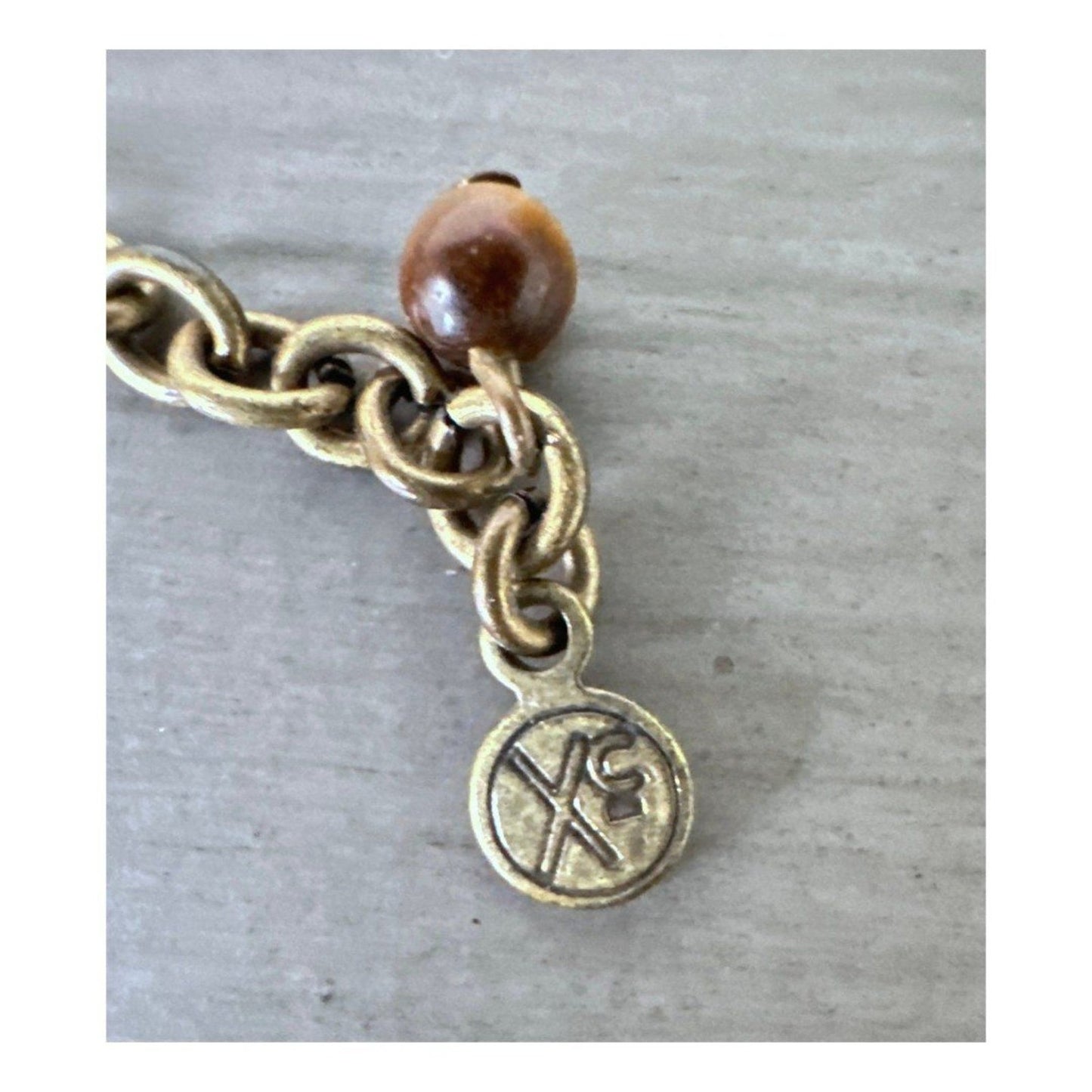 Vintage 1960's Brass "Age of Aquarius" Hand-Knotted Aventurine Necklace