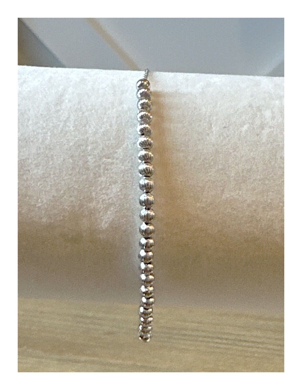 925 Sterling Silver 7" Bead Lariat Bracelet