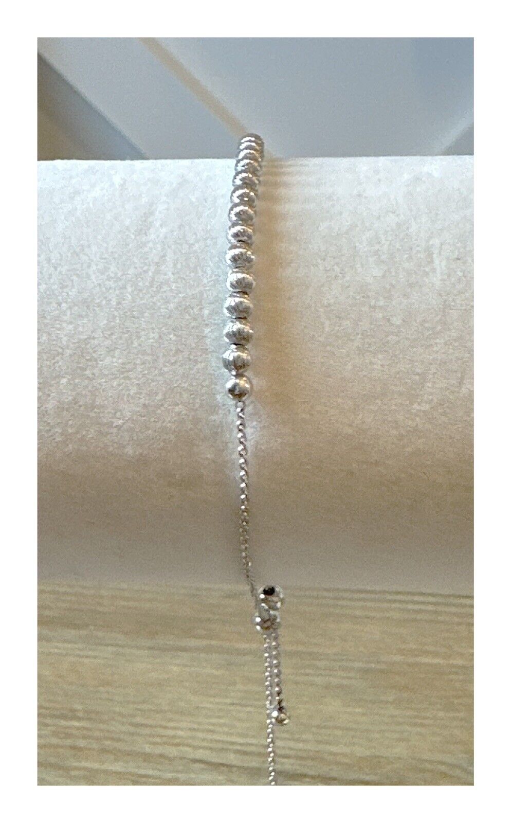 925 Sterling Silver 7" Bead Lariat Bracelet