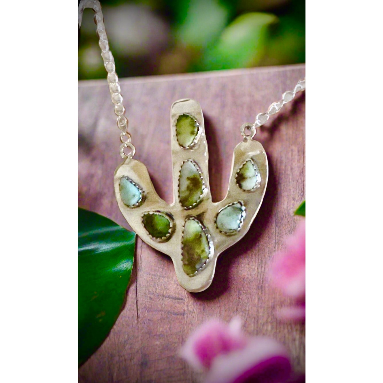 WOW!! Palomino Gold Turquoise | Cactus Necklace | 2” Long