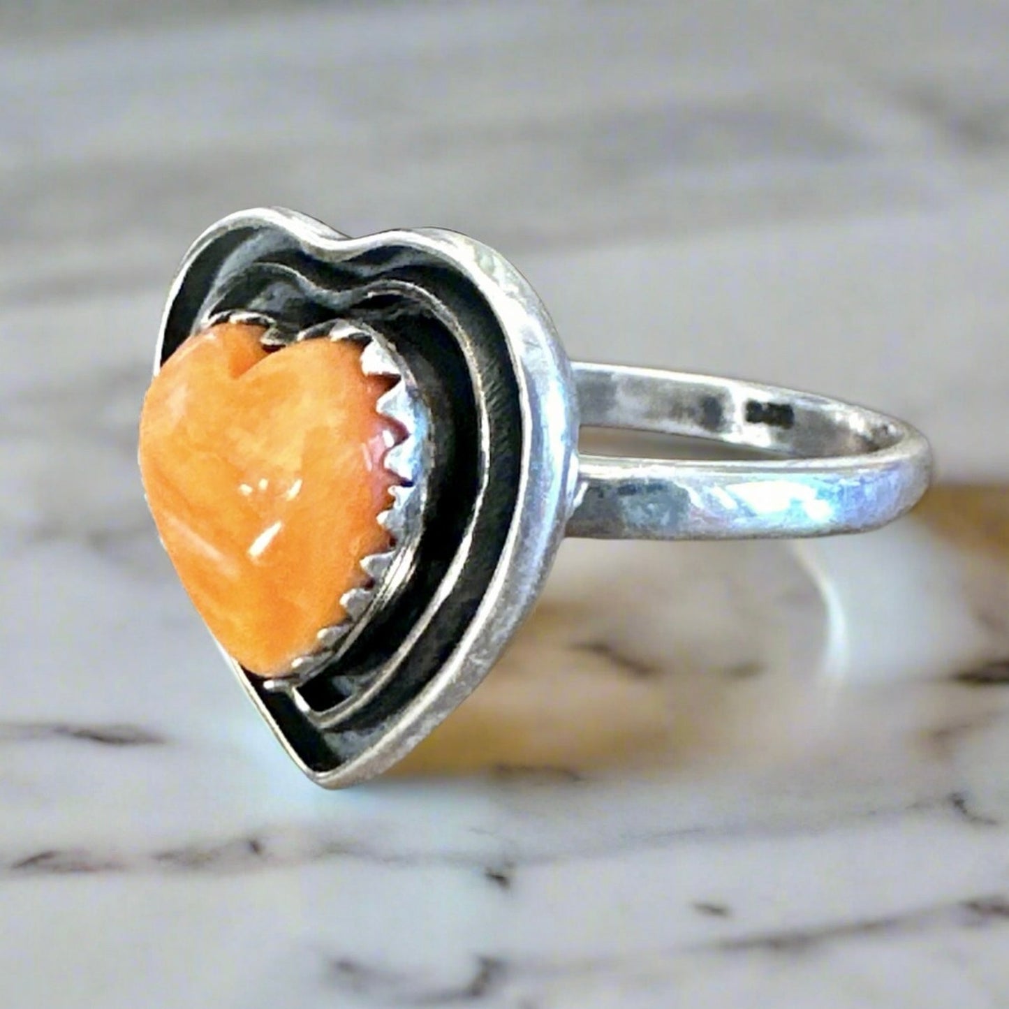 Spiny Oyster Heart Sawtooth Southwestern Ring size 10