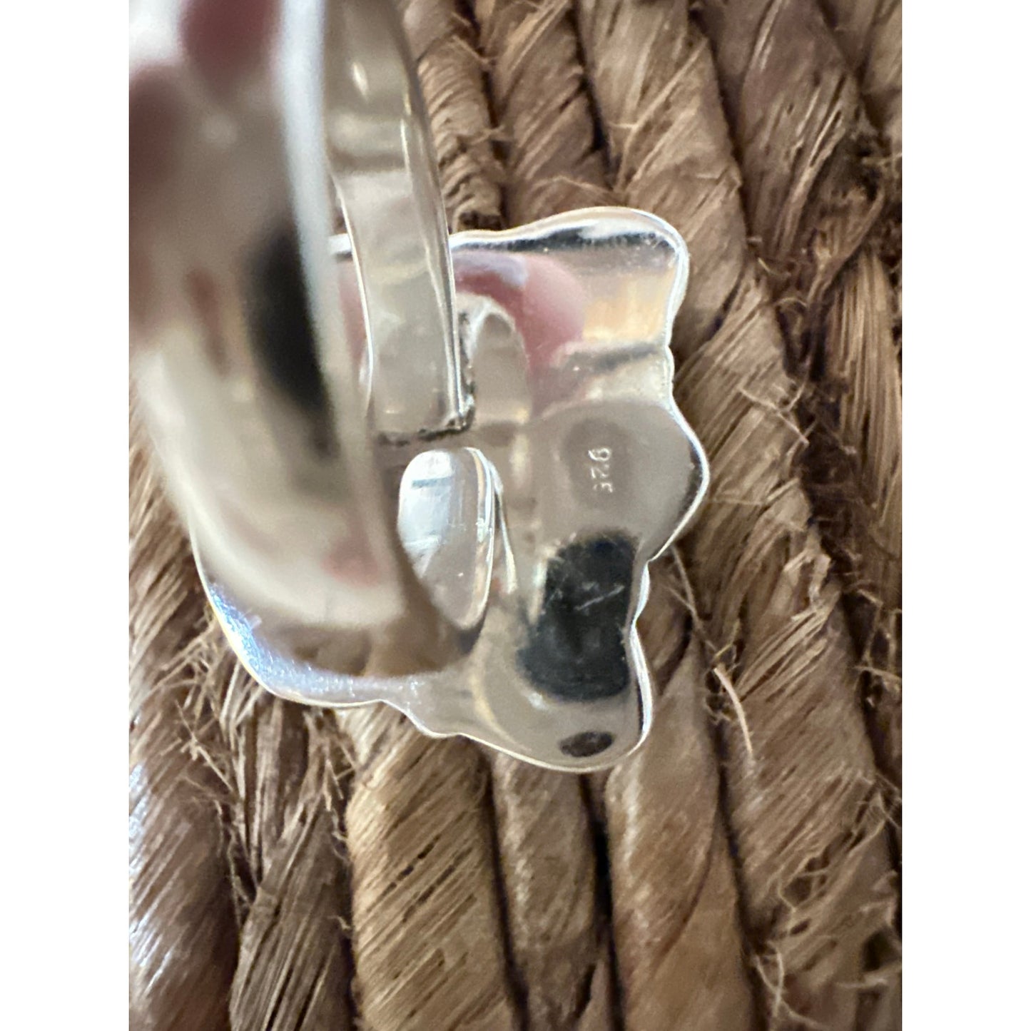 White Buffalo & Cotton Candy Cluster Sterling Ring Adjustable 5-11