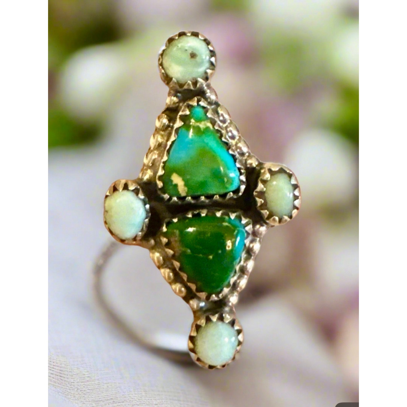Sonoran Gold & Palomino Turquoise Sterling Silver Ring Adjustable