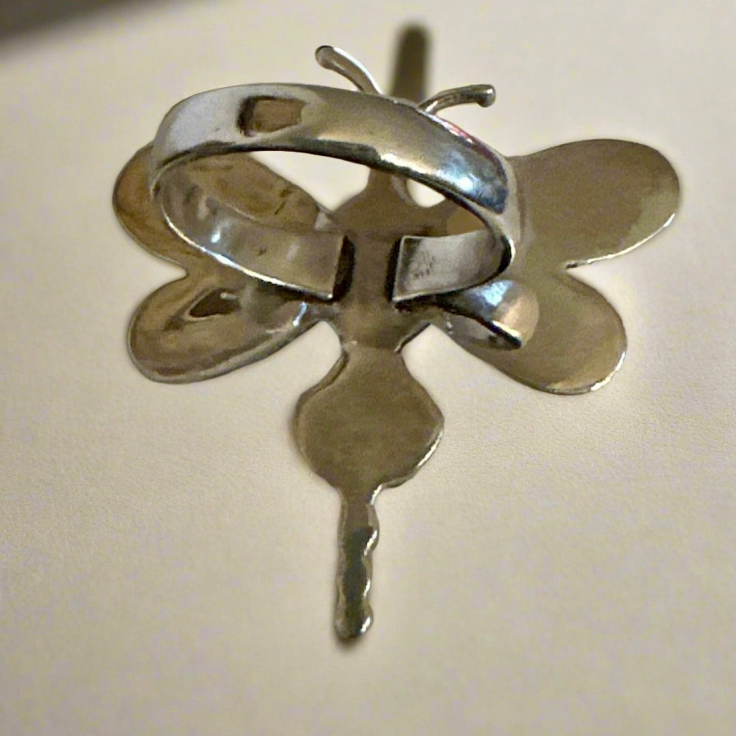 Kingman Turquoise Dragonfly .925 Sterling Silver Ring Size 8