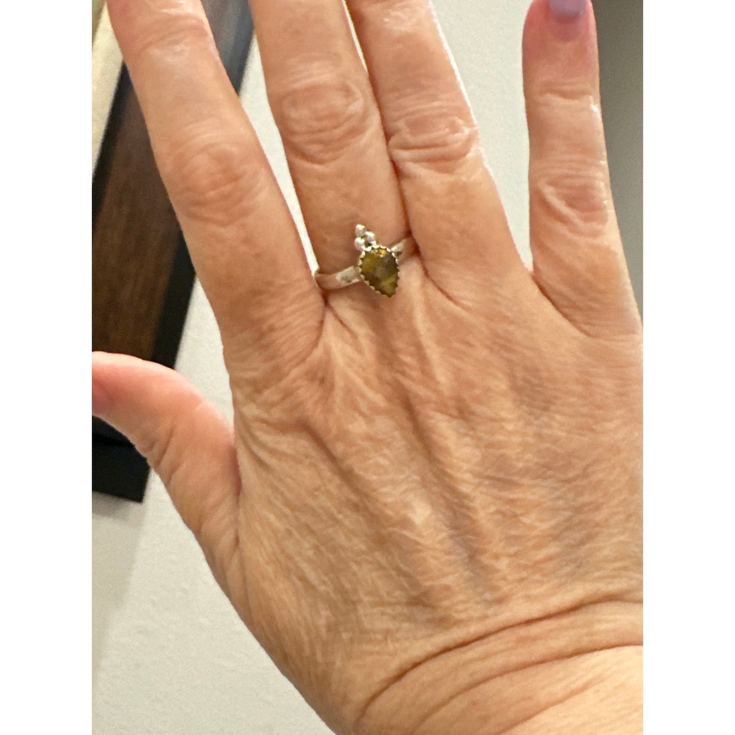 Green Minimalist | Sonoran Gold Turquoise | Ring | 925 Sterling | Size 8.25