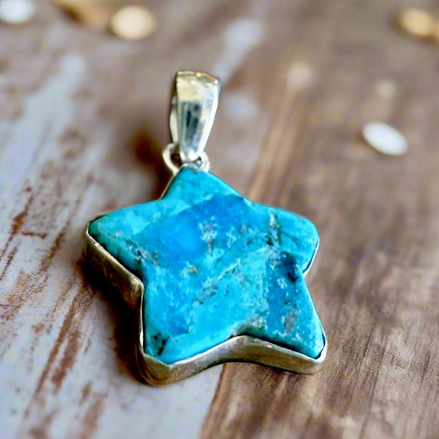 Copper Blue Turquoise Southwestern Star Pendant