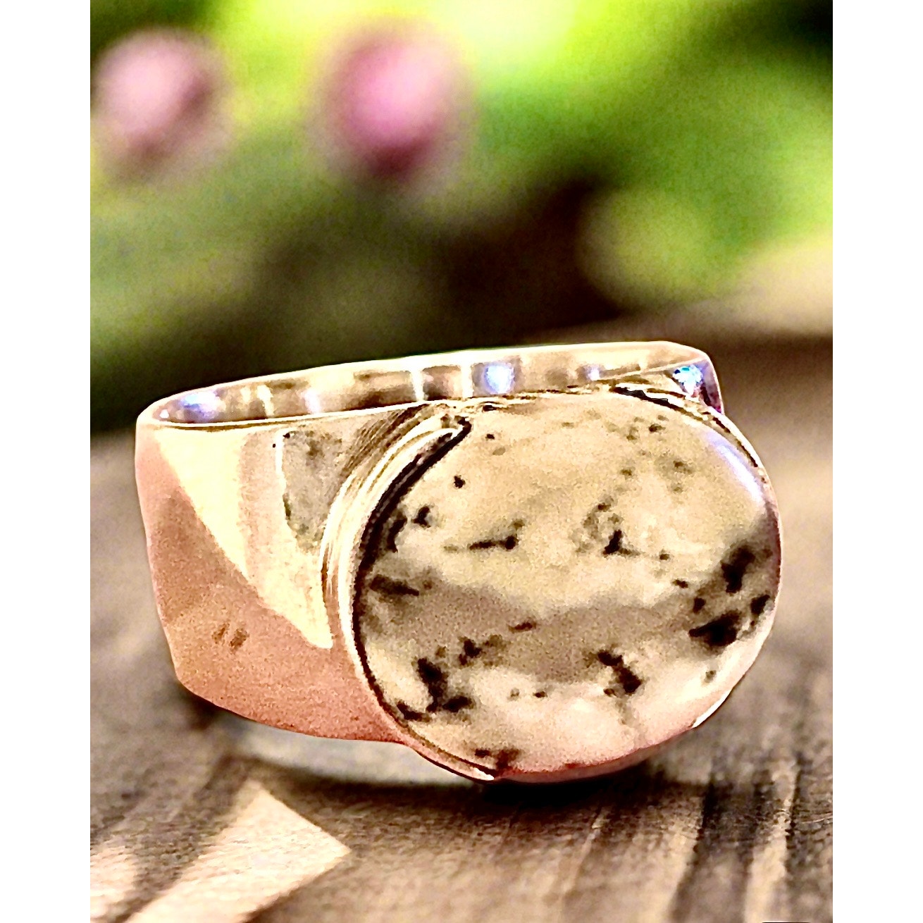 Dendritic Opal | Wide Band | Sterling Silver 925 | Band/Ring| Size 8