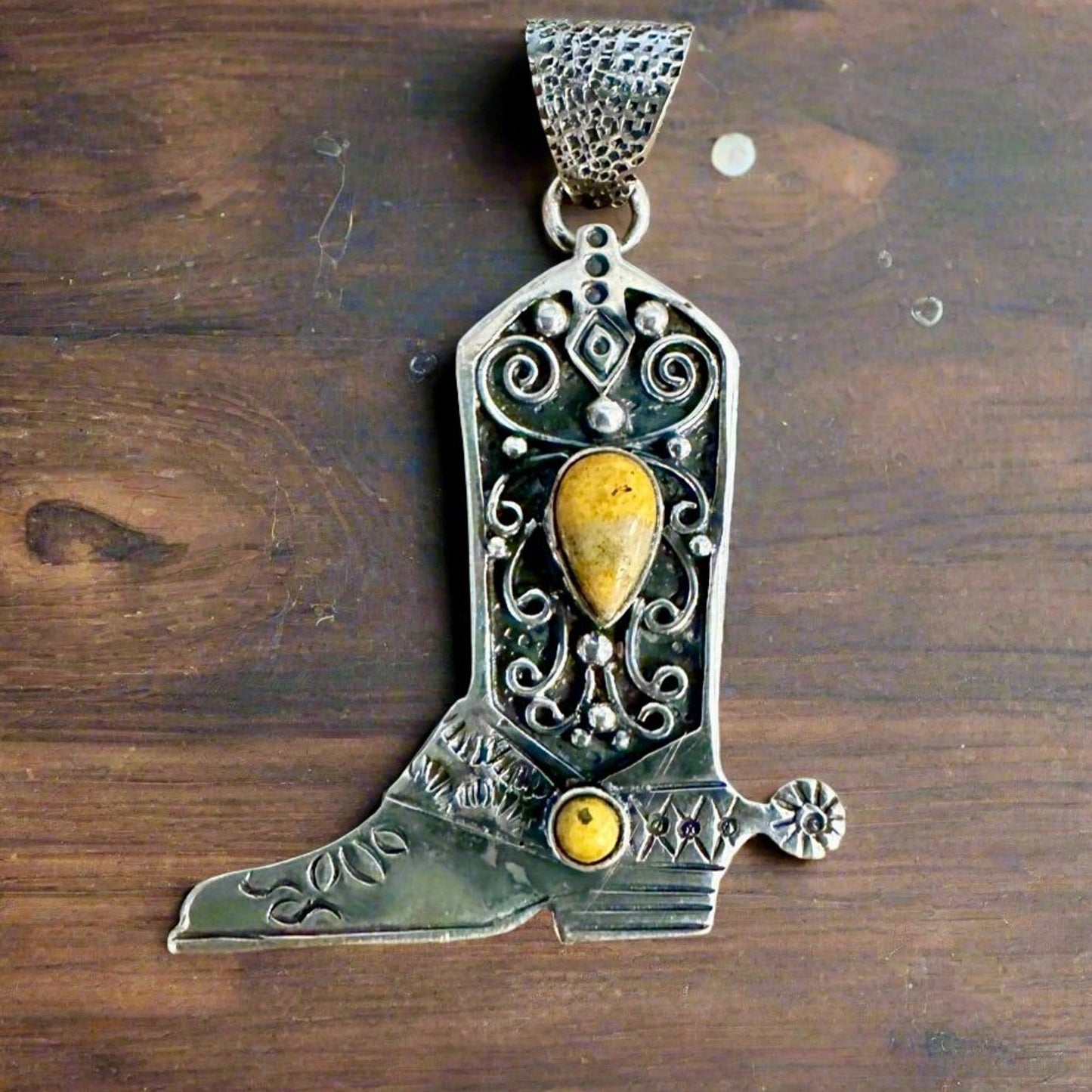 Gemstone Sterling Silver Cowboy Boot Pick One Southwestern Pendant. Pick One!