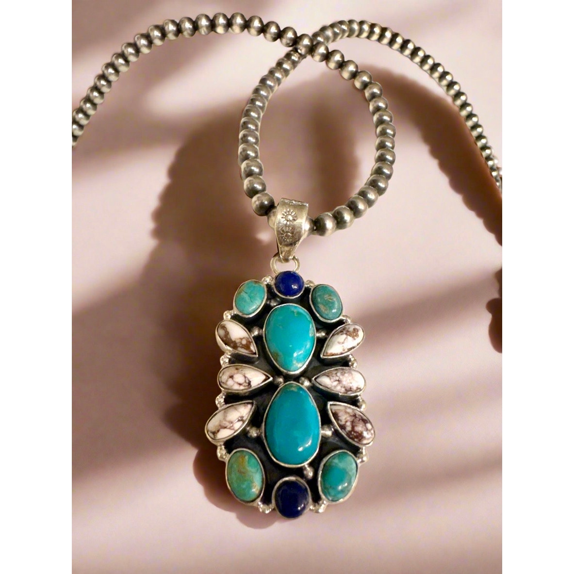 Kingman Blue & Green Turquoise Wildhorse Jasper Lapis Pendant