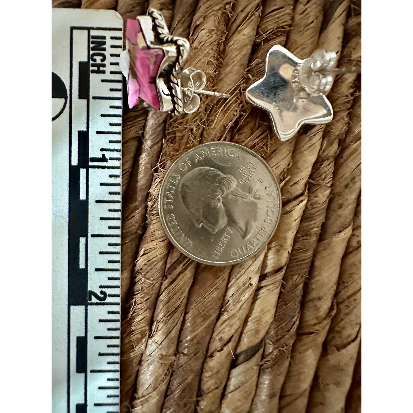 Cotton Candy Celestial Star Earrings Sterling Silver 1”