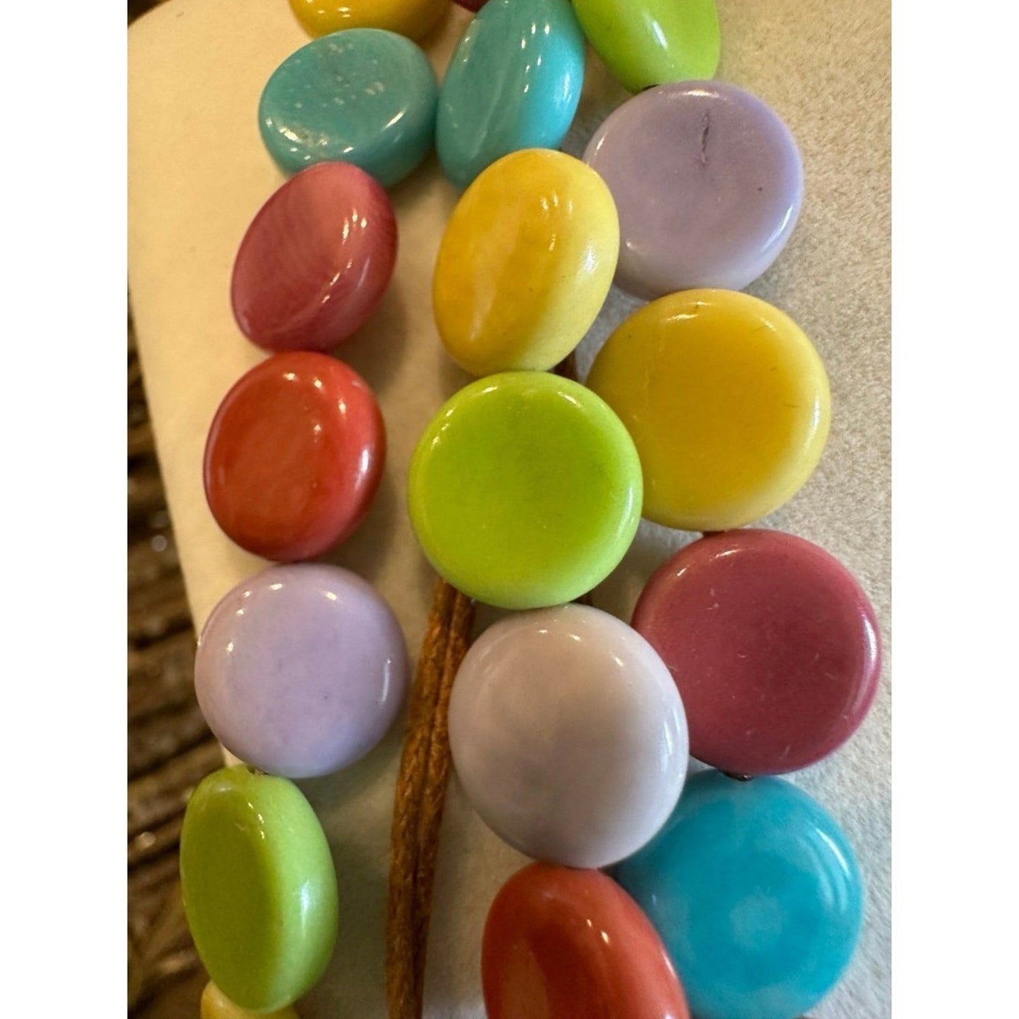 Vibrant Tagua Nut Necklace - Organic Rainforest Jewelry, Adjustable 16" to 22"