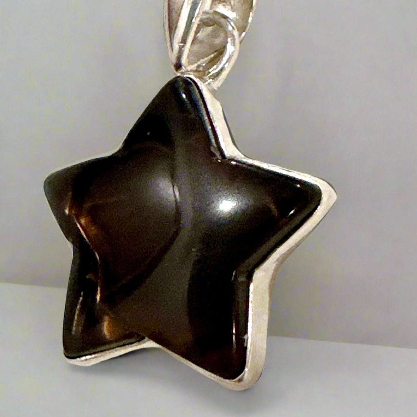 Rare Smoky Quartz Celestial Star Pendant 1.25”