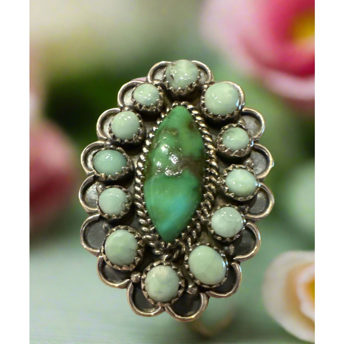 Sonoran Gold Palomino Turquoise | Cluster | Sterling 925 | Adjustable 5-11