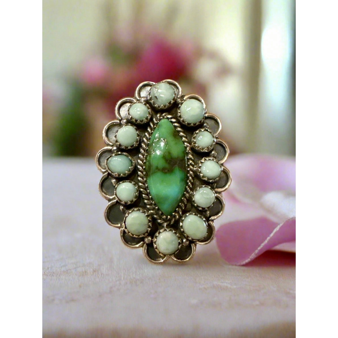 Sonoran Gold Palomino Turquoise | Cluster | Sterling 925 | Adjustable 5-11