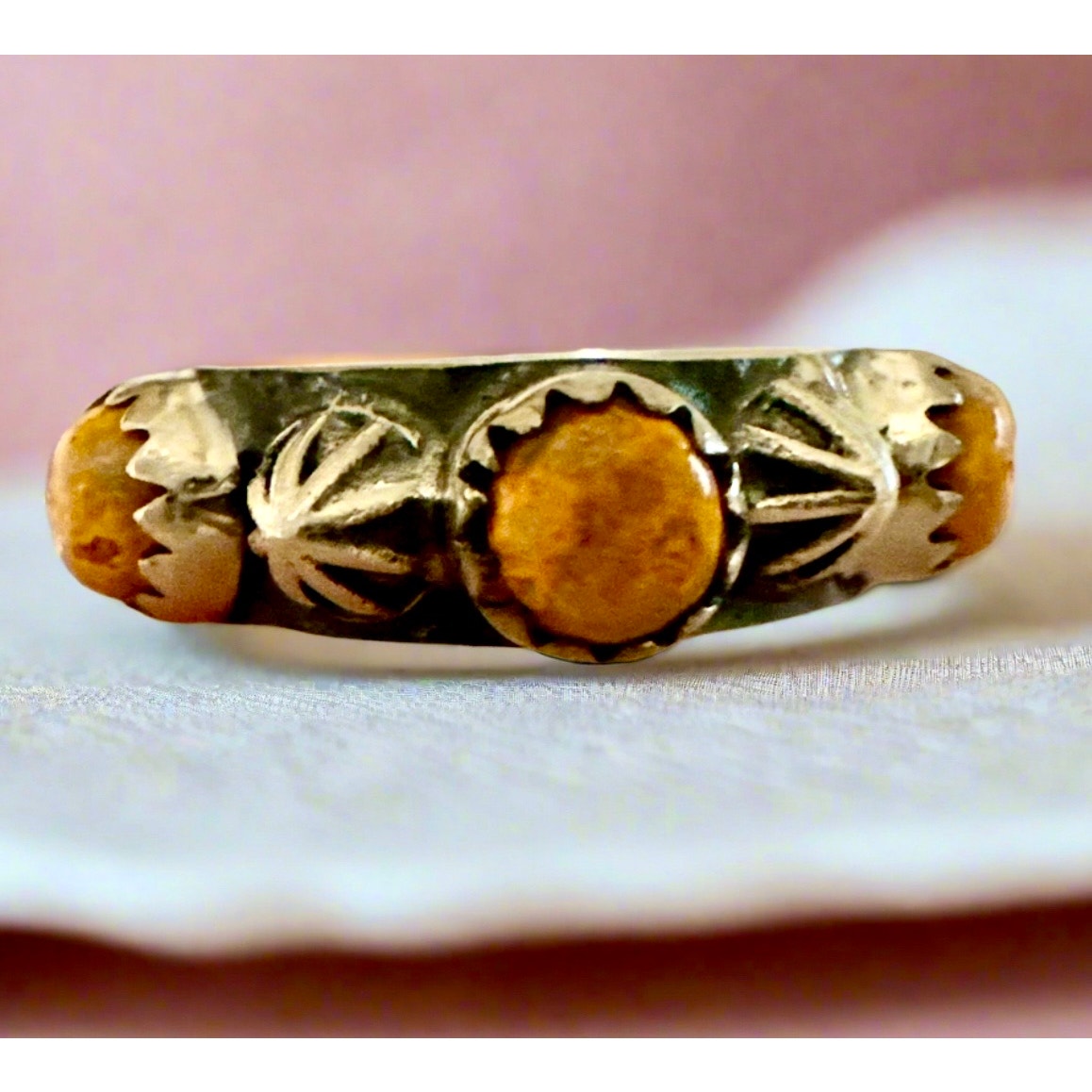 Bumblebee Jasper | Sterling Silver | Band | Ring | Size 7