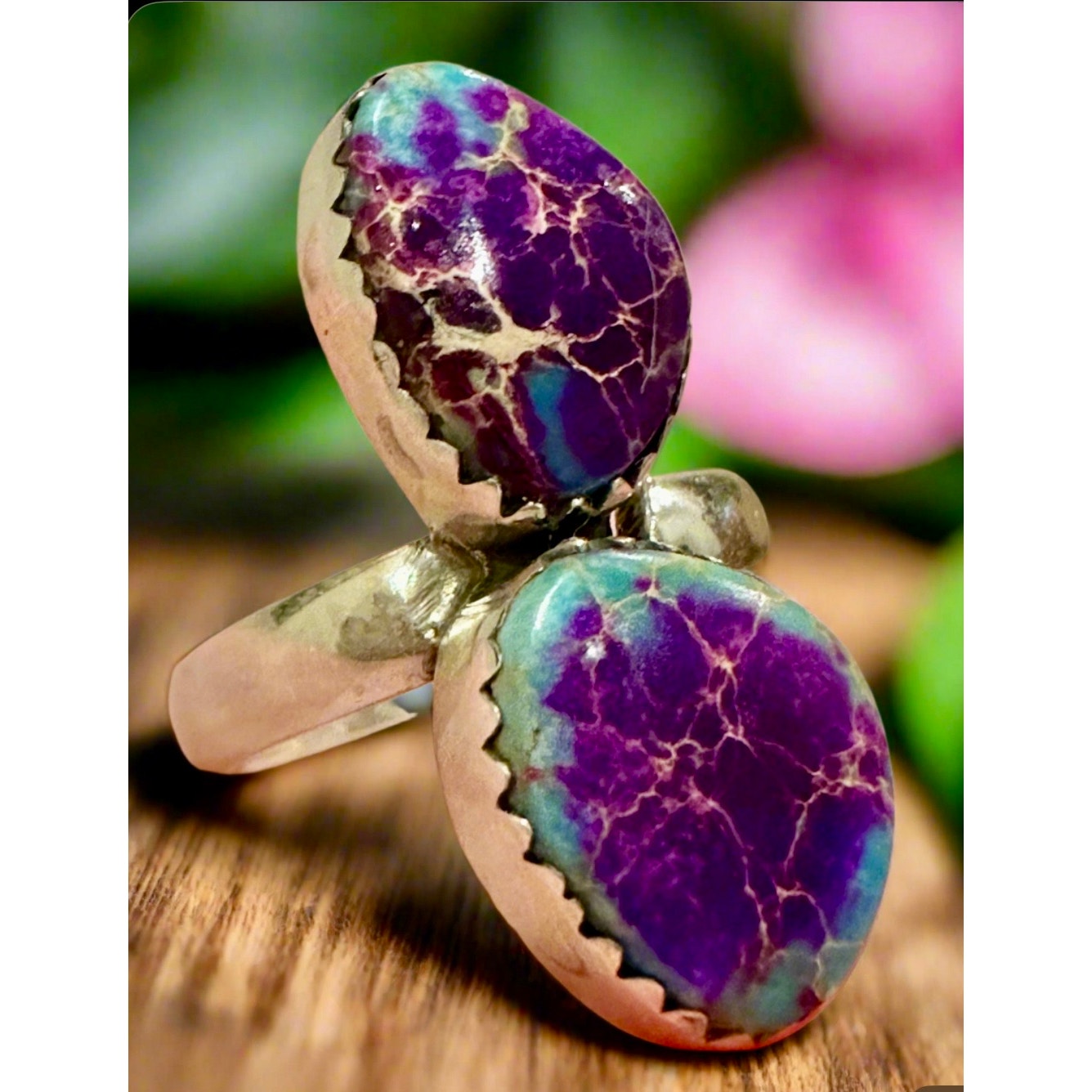 Purple Sea Sediment Jasper | 925 Sterling Silver Ring | Adjustable 4-9