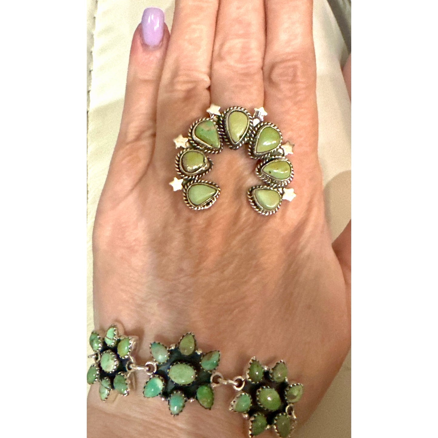 WOW!!! Palomino Turquoise Naja Sterling Silver Ring Size 10
