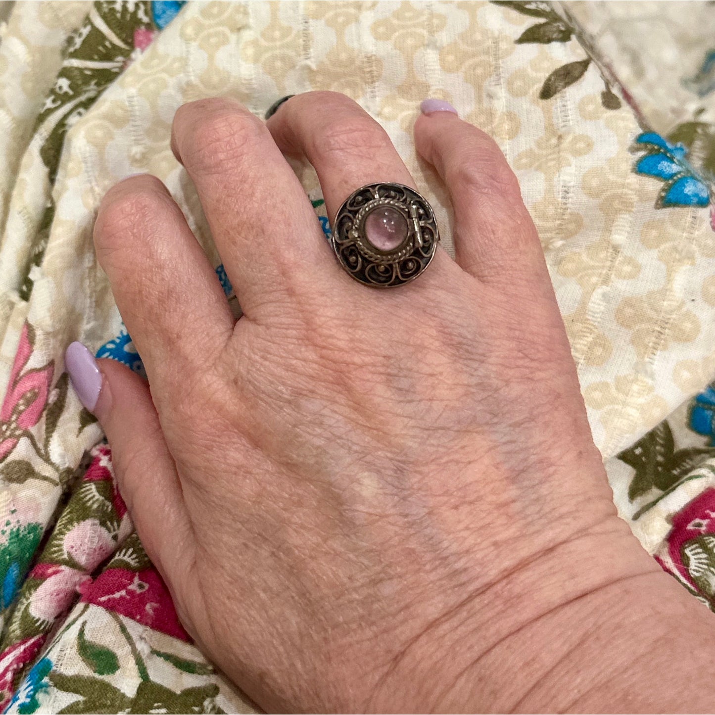 Vintage Taxco Mexico | Amethyst Poison Ring| Adjustable