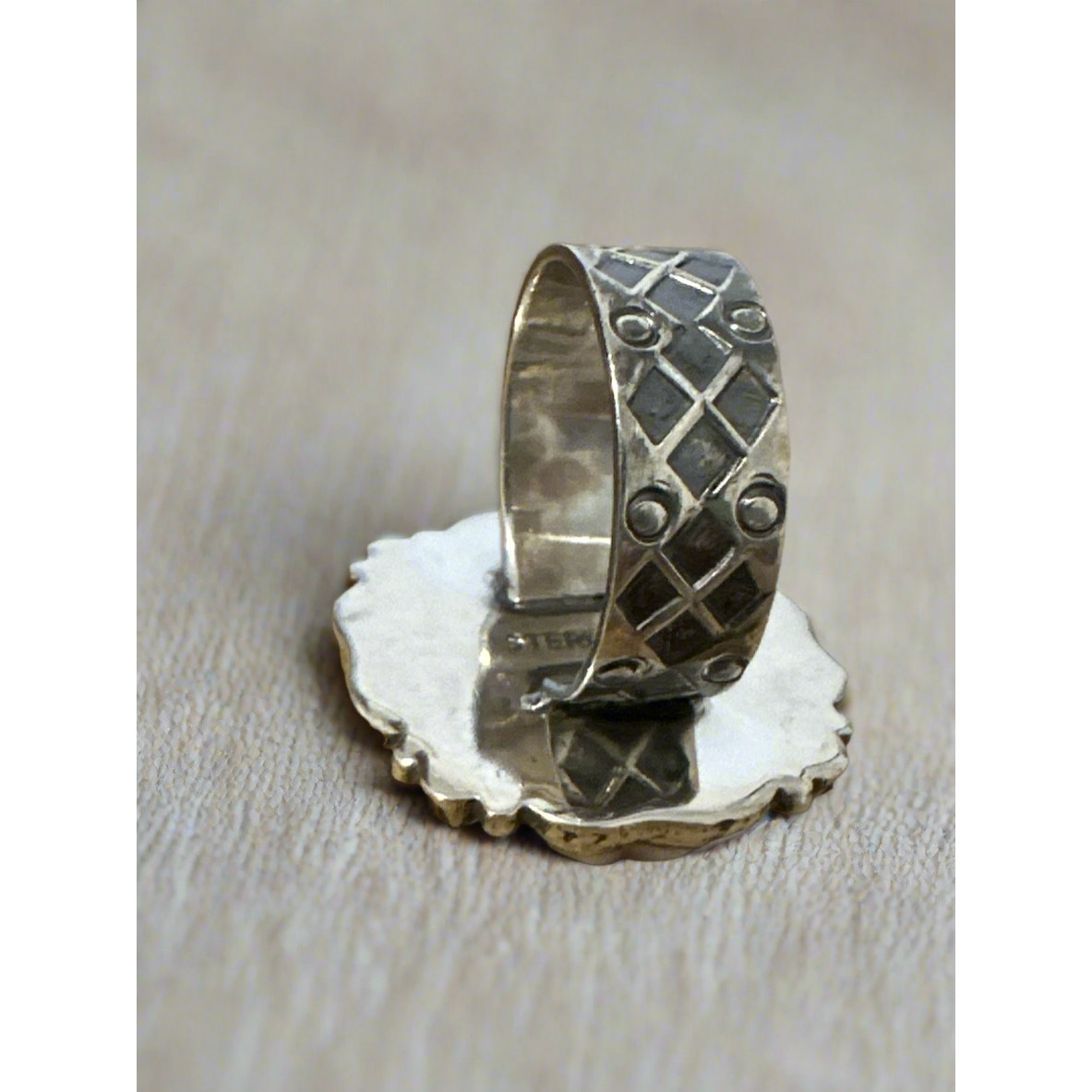 Spiny Oyster & Pink Conch Sterling Silver Southwestern Ring SZ 7
