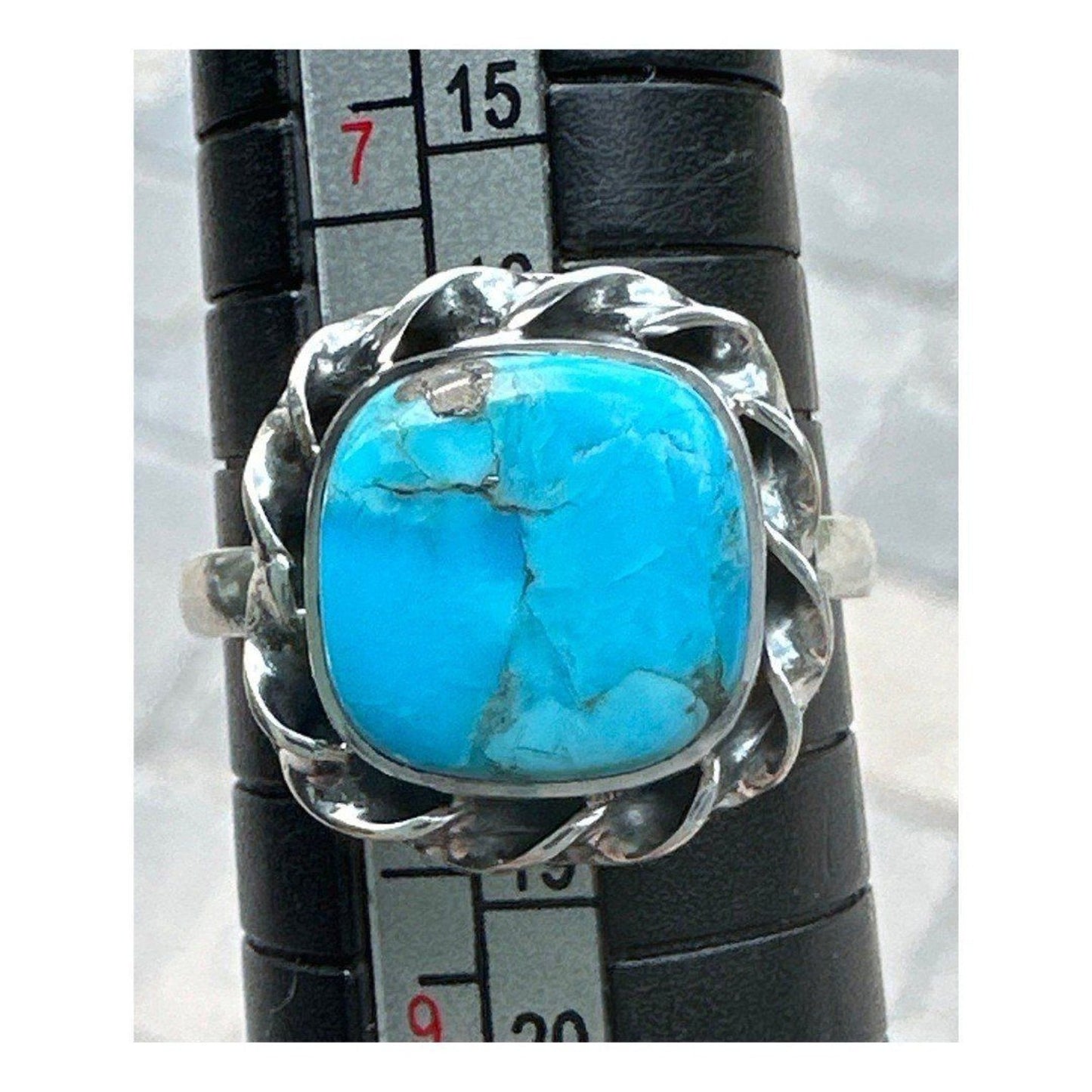 Natural Kingman Turquoise With Pyrite Ring size-8