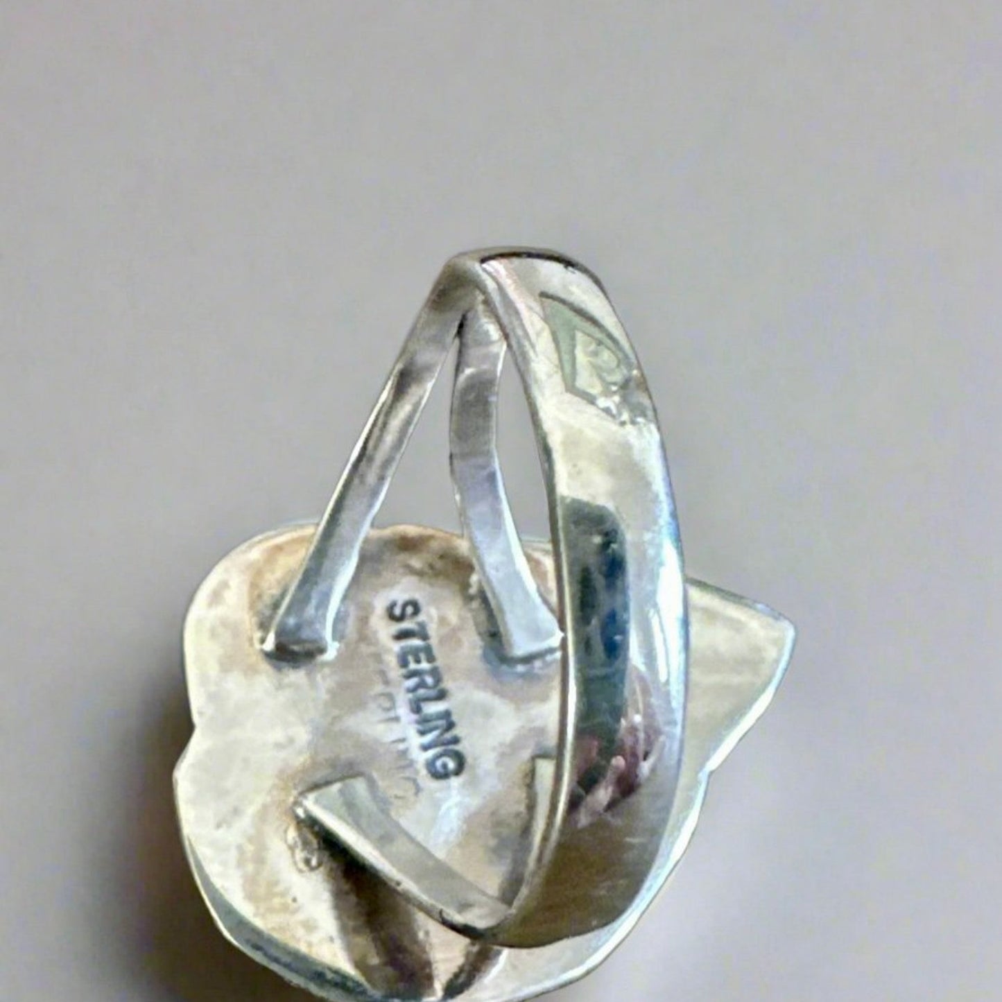 Genuine, turquoise leaf design, two stone southwestern ring .925 silver size 10